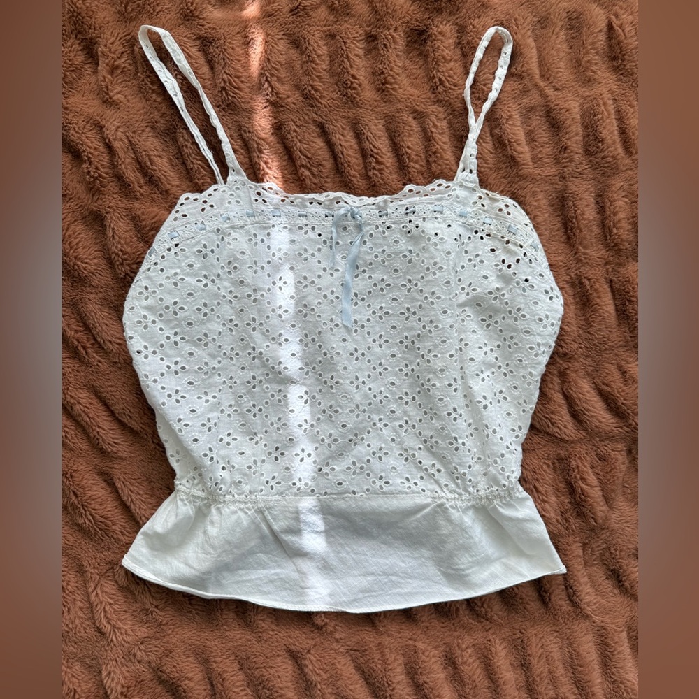 Vintage White Camisole Bustier Peplum Top